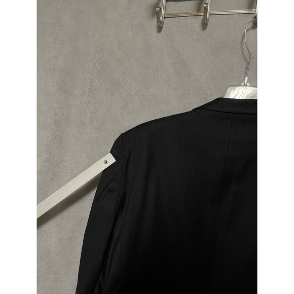 Jos A Bank Suit Men 46R Black‎ Brown Striped 2B Academia Wool 39X32 Pants Luxury - Picture 9 of 16